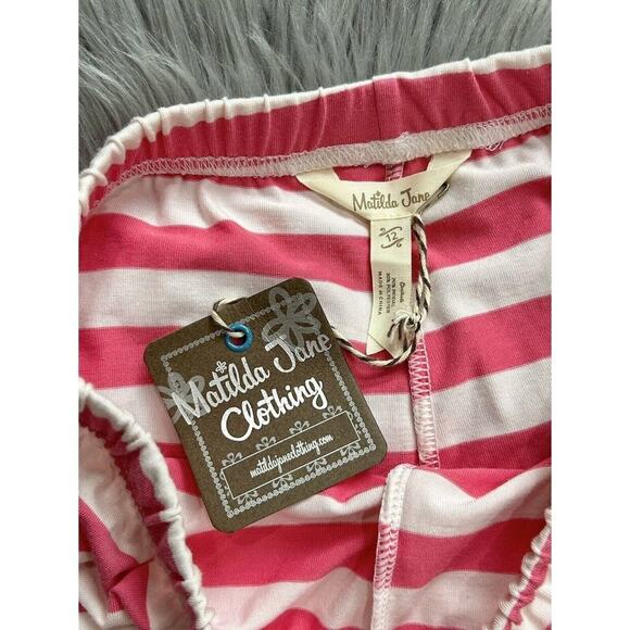 NEW Matilda Jane Rose is a Rose Big Ruffle Pink Striped Pants Size 12 - Picture 4 of 4